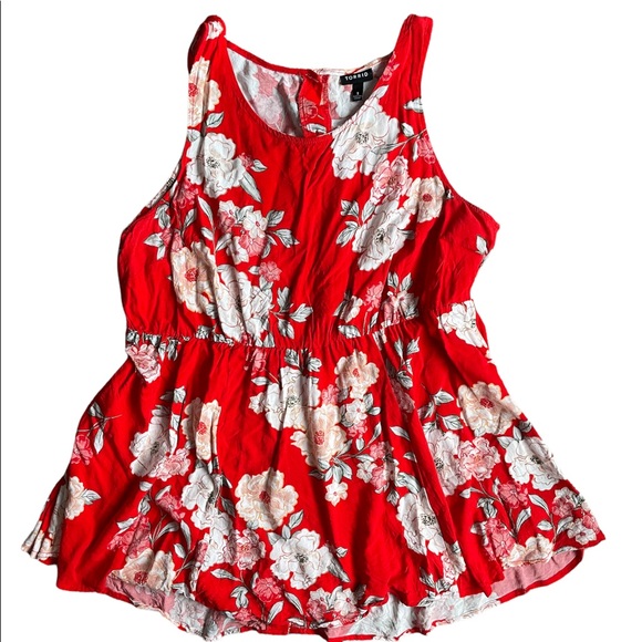 Torrid Blood Orange Floral Tank Top - Picture 3 of 4